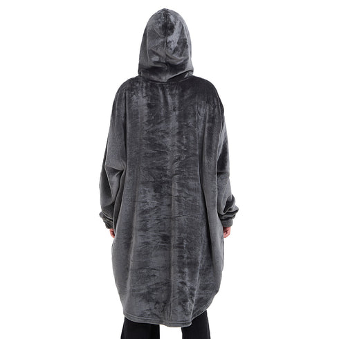 Snuggs Blanket Hoodie Dark Grey Christmas Ho Ho Ho Pocket